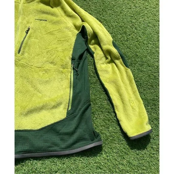 Patagonia R2 Bright Green Full Zip high pile FUZZY FLEECE Jacket Coat Men’s XXL - Picture 3 of 6